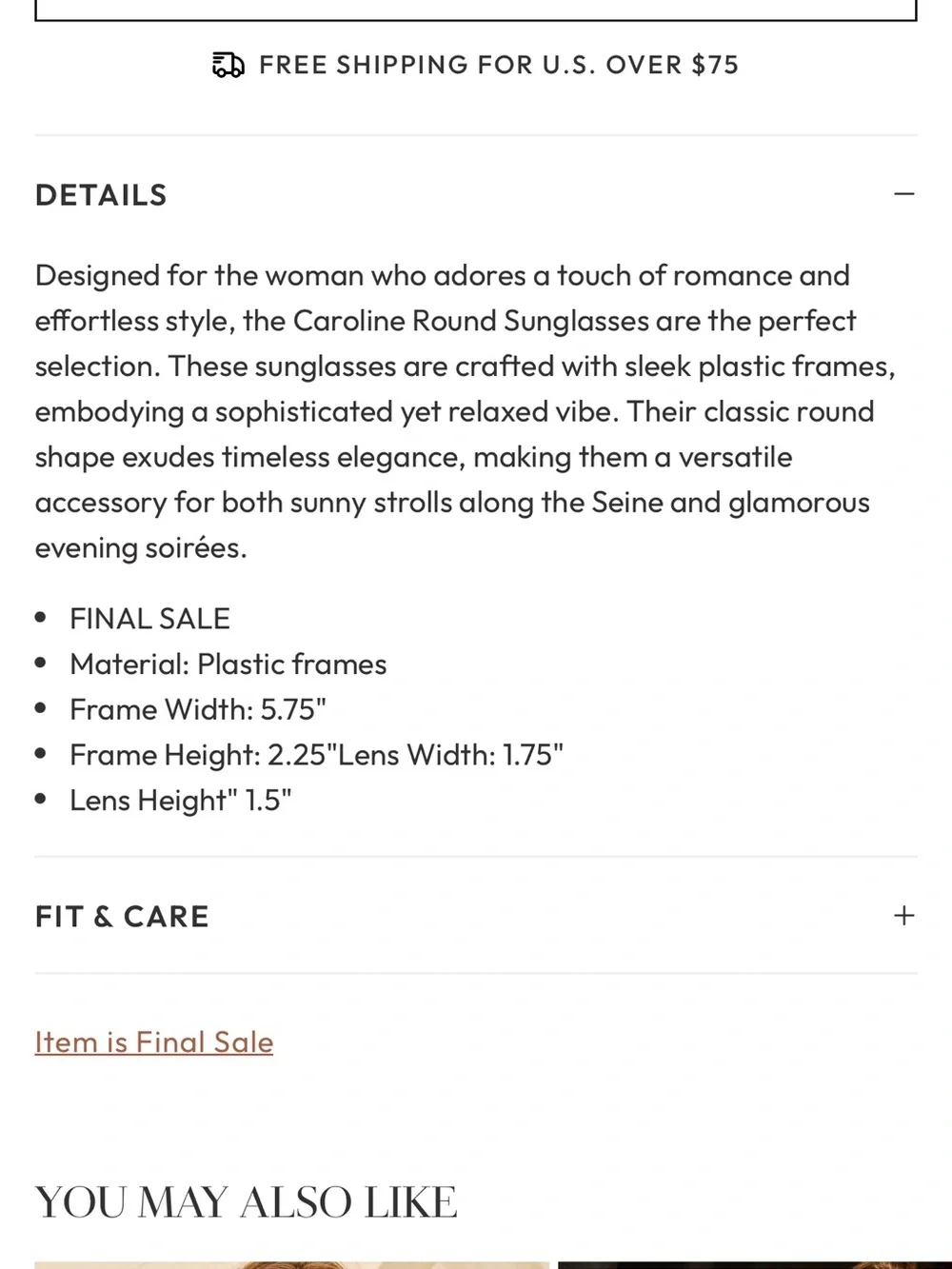 Vici Caroline Round Sunglasses NEW